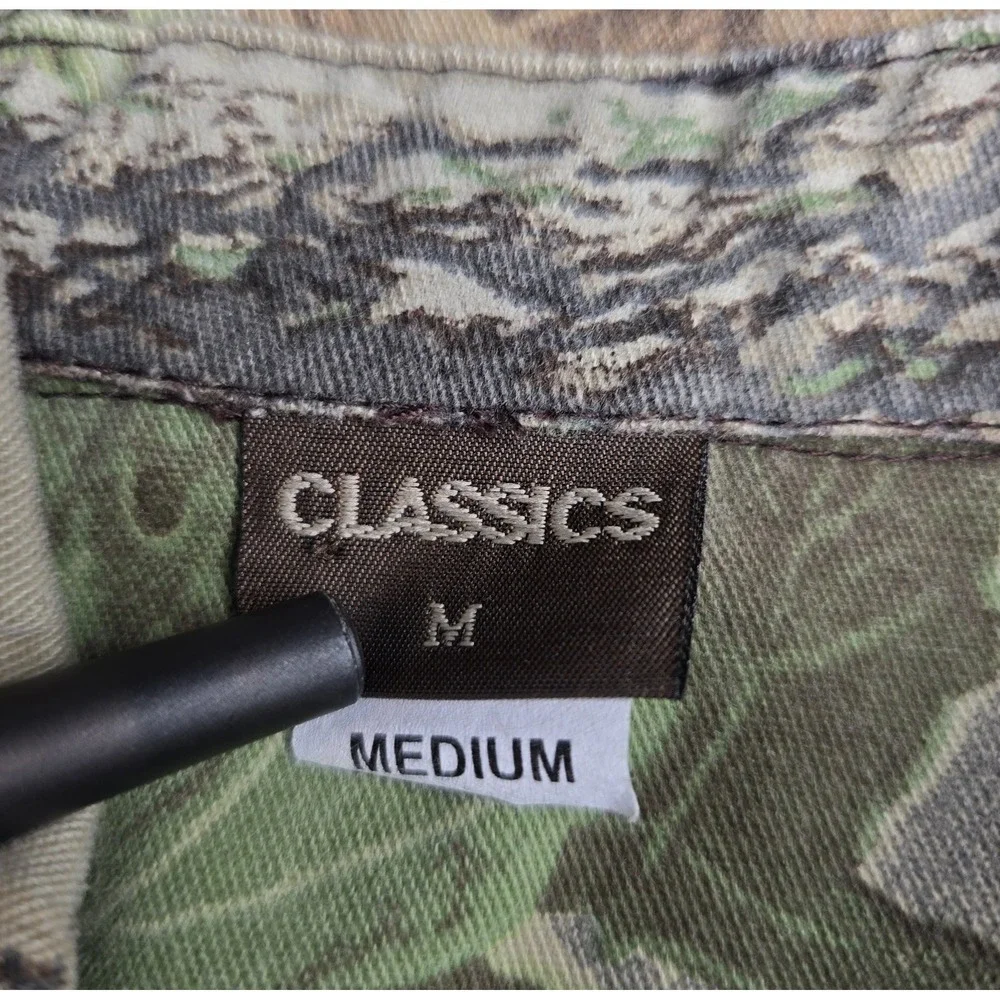 Vintage CLASSICS Medium Tree Bark Camo‎ Hunting Shirt RealTree -2701